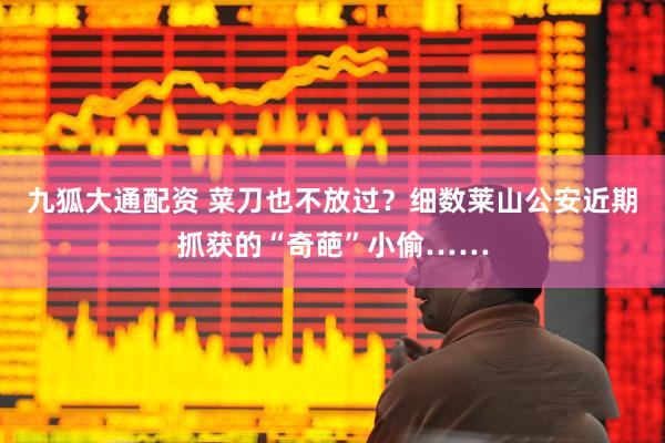九狐大通配资 菜刀也不放过？细数莱山公安近期抓获的“奇葩”小偷……