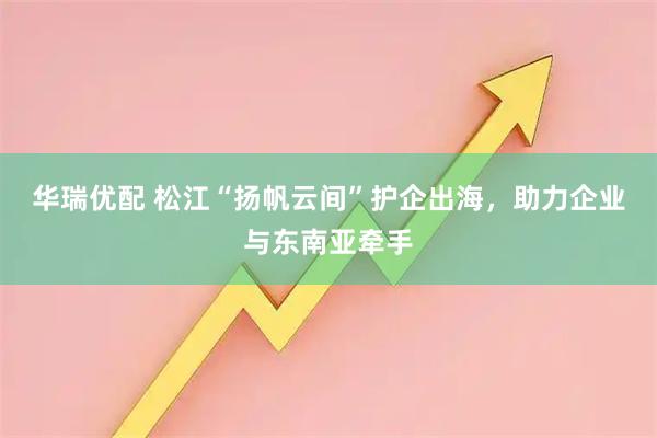 华瑞优配 松江“扬帆云间”护企出海，助力企业与东南亚牵手